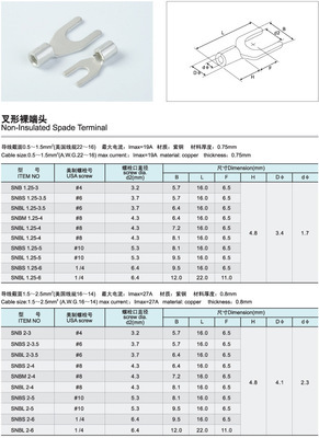 【裸叉端子SNB1.25-3.2 SNB1.25-3.7 SNB1.25-4 SNB5.5-4L SNB5.5-5】價格,廠家,圖片,連接器,廣州市越秀區金侍機電商行-